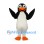 Penguin Mascot Costume with Orange Bill and Raised Wings