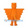 Dragon Mascot Costume in Orange with Large Wings