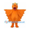 Dragon Mascot Costume in Orange with Large Wings