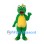 Dragon Mascot Costume in Green with Yellow Belly and Head Horn