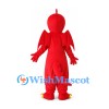 Dragon Mascot Costume in Red with Long Snout and Small Wings