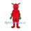 Dragon Mascot Costume in Red with Green Chest Trim