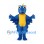 Dragon Mascot Costume in Blue with Large Wings and Yellow Belly