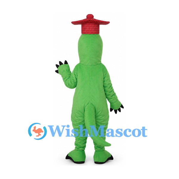 Dinosaur Graduate Mascot Costume with Red Mortarboard and Bow Tie