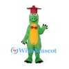 Dinosaur Graduate Mascot Costume with Red Mortarboard and Bow Tie