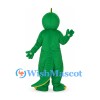 Dragon Mascot Costume in Green with Yellow Striped Belly