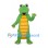 Dinosaur Mascot Costume in Light Green with Yellow Belly