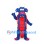 Dragon Mascot Costume in Blue with Red Belly and Long Whiskers