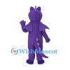 Dragon Mascot Costume in Purple with Gray Belly and Small Wings