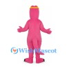 Dinosaur Mascot Costume in Pink with Yellow Belly and Sunglasses