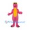 Dinosaur Mascot Costume in Pink with Yellow Belly and Sunglasses