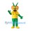 Dragon Mascot Costume with Yellow Shirt and Green Body