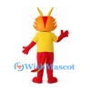 Dragon Mascot Costume with Yellow Shirt and Red Body