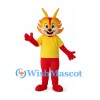 Dragon Mascot Costume with Yellow Shirt and Red Body
