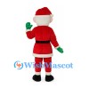 Santa Claus Mascot Costume with Red Suit and Green Mittens