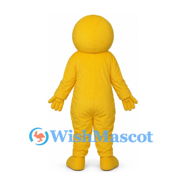 Smiley Face Mascot Costume in Yellow with Red Nose