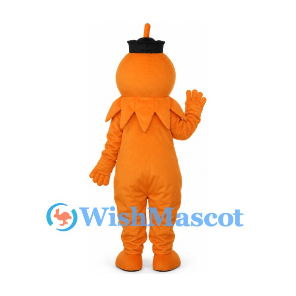 Pumpkin Mascot Costume with Orange Body and Black Hat