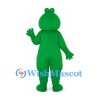 Green Monster Mascot Costume with Yellow Nose and Rounded Head