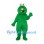 Green Monster Mascot Costume with Yellow Nose and Rounded Head