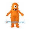 Cyclops Mascot Costume in Orange with Small Body Spikes