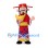 God of Wealth Mascot Costume with Red Robe and Gold Ingot