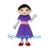Girl Mascot Costume with Purple Dress and Pink Belt