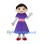 Girl Mascot Costume with Purple Dress and Pink Belt