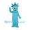 Statue of Liberty Mascot Costume in Blue with Spiked Crown