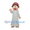 Boy Mascot Costume with Gray Robe and Checked Headscarf
