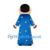 Masked Character Mascot Costume with Blue Spotted Robe