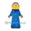 Masked Character Mascot Costume with Blue Spotted Robe