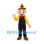 Wooden Puppet Mascot Costume with Black Overalls and Pointed Hat