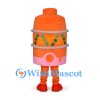 Steamer Pot Mascot Costume in Orange with Pink Base