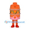 Steamer Pot Mascot Costume in Orange with Pink Base