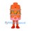 Steamer Pot Mascot Costume in Orange with Pink Base