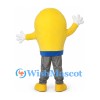 Smiley Face Mascot Costume in Yellow with Gray Pants