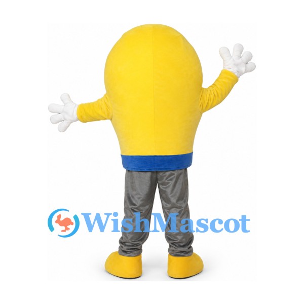 Smiley Face Mascot Costume in Yellow with Gray Pants