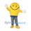 Smiley Face Mascot Costume in Yellow with Gray Pants
