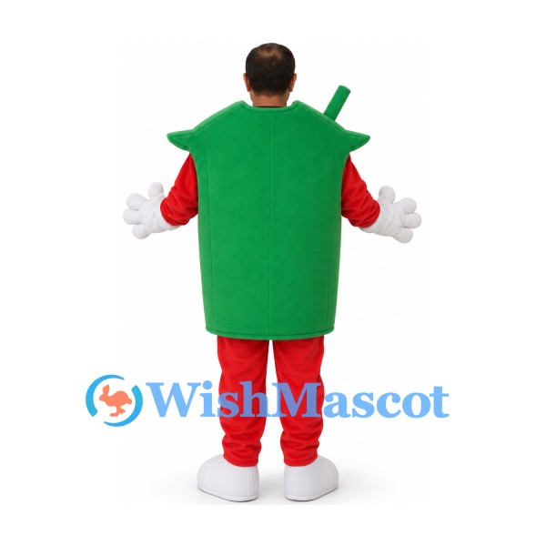 House Mascot Costume in Green with Red Face Details