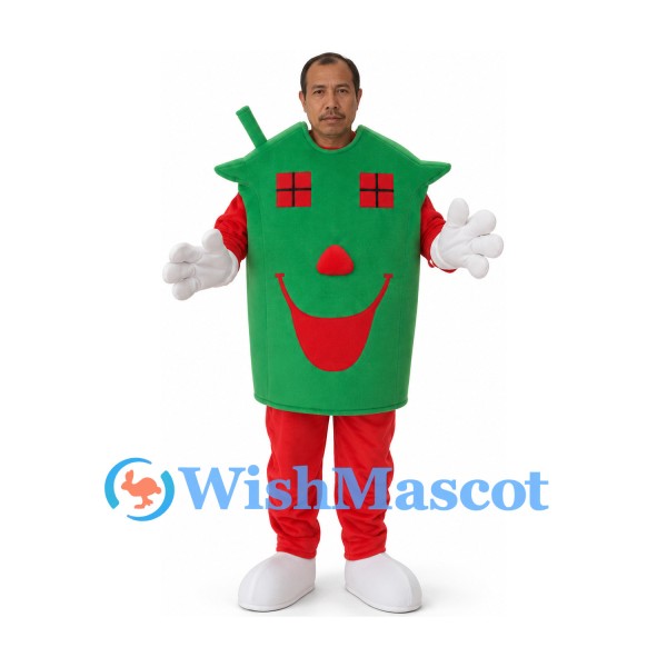 House Mascot Costume in Green with Red Face Details
