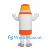 Traffic Cone Mascot Costume in White with Orange Bands