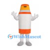 Traffic Cone Mascot Costume in White with Orange Bands