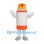 Traffic Cone Mascot Costume in White with Orange Bands