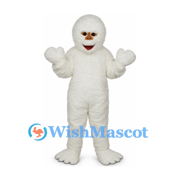 Yeti Mascot Costume in White with Large Paws