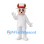 Mouse Mascot Costume in White with Tall Red White Hat