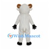 Sheep Mascot Costume in White with Brown Horns