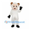 Sheep Mascot Costume in White with Brown Horns