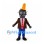 Cat Mascot Costume with Orange Cone Hat and Brown Jacket