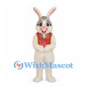 Rabbit Mascot Costume with Floral Vest and Glasses
