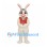 Rabbit Mascot Costume with Floral Vest and Glasses